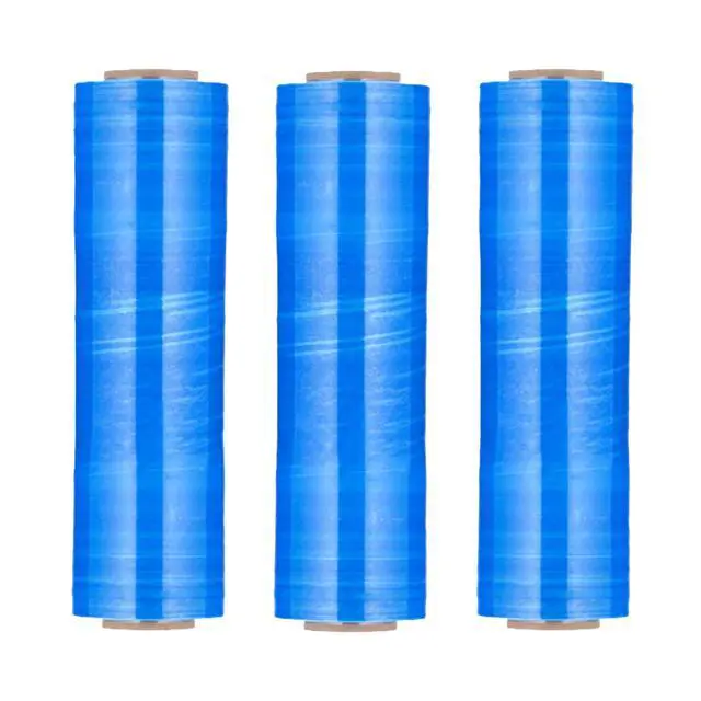 Alt view image 2 of 7 - PSBM 4 Rolls 17 Inch x 1476 Feet 34 Gauge Pre-Stretched Film/Wrap, Industrial Strength Blue Shrink/Plastic Wrap for Moving, Packing, Shipping, Pallet Wrapping & Storage