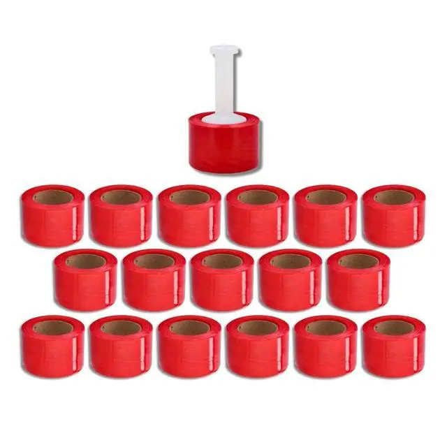 Alt view image 2 of 7 - PSBM 18 Rolls Dark Red 3 Inch x 1000 Feet 80 Gauge Mini Stretch Film/Wrap with Plastic Handle, Heavy Duty Industrial Strength Shrink/Plastic Wrap for Moving, Packing, Shipping, Bundling & Storage