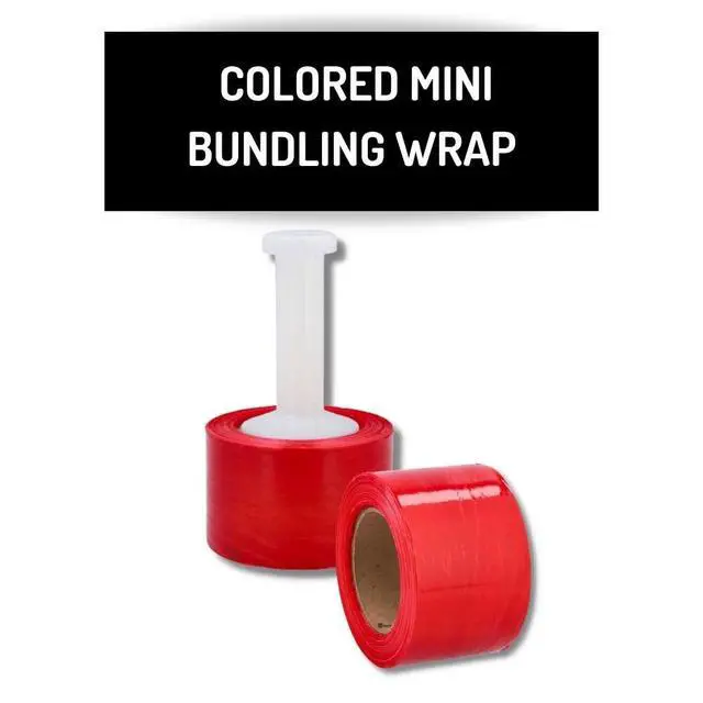 Alt view image 3 of 7 - PSBM 18 Rolls Dark Red 3 Inch x 1000 Feet 80 Gauge Mini Stretch Film/Wrap with Plastic Handle, Heavy Duty Industrial Strength Shrink/Plastic Wrap for Moving, Packing, Shipping, Bundling & Storage