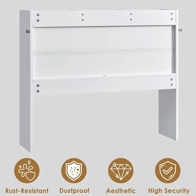 Alt view image 7 of 7 - Desktop Bookshelf, Wooden Desk Storage Hutch with 5 Shelves, 3-Tier Desktop Display Organizer Rack for Office Home (White, 5 Shelves B)