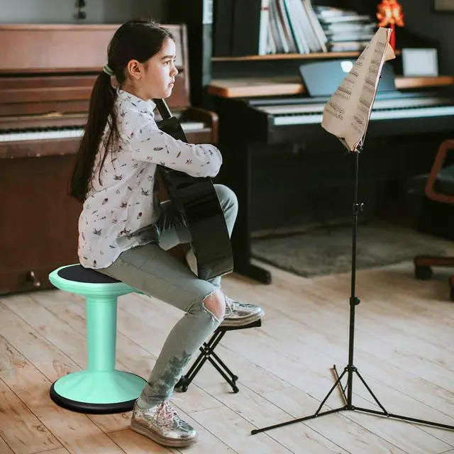 Alt view image 2 of 7 - Wobble Stools for Classroom Seating, Wiggle Stool with Adjustable Height, 24 Inch Active Learning Stool, Sitting Balance Chair for School, Office Stand Up, Flexible Seating Wobble Chair(Green)
