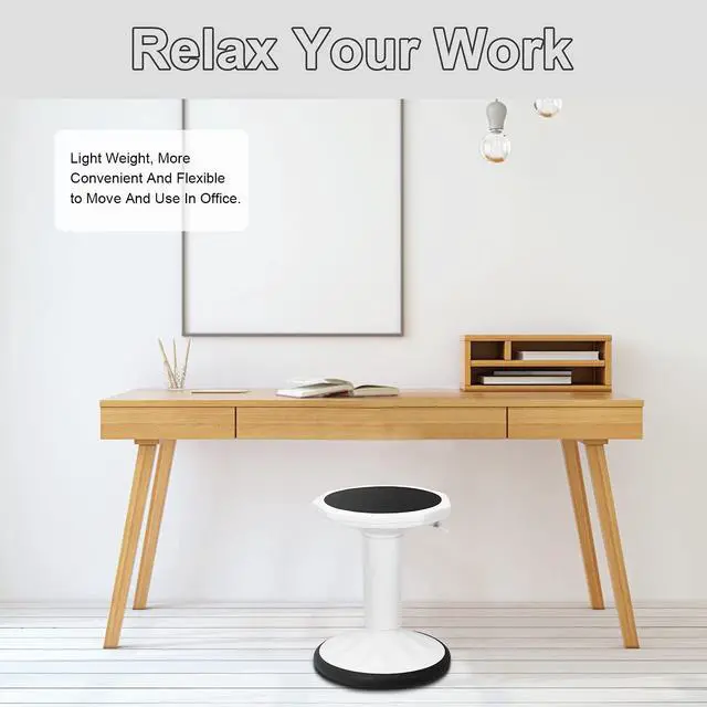 Alt view image 4 of 7 - Wobble Stools for Classroom Seating, Wiggle Stool with Adjustable Height, 24" Active Learning Stool, Sitting Balance Chair for School, Office Stand Up, Flexible Seating Wobble Chair (White)