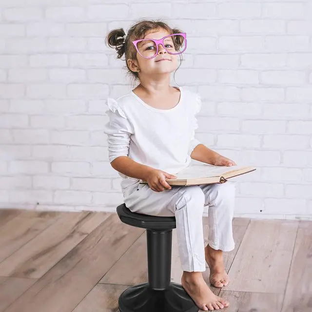 Alt view image 2 of 7 - Wobble Stools for Classroom Seating, Wiggle Stool with Adjustable Height, 24 Inch Active Learning Stool, Sitting Balance Chair for School, Office Stand Up, Flexible Seating Wobble Chair(Black)