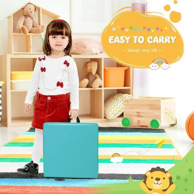 Alt view image 2 of 7 - 6PCS Floor Cushions for Kids, 15 Inch Flexible Alternative Portable Classroom Seating w/Handles, Easy to Clean, 3 Inch Thick Soft Foam Square Comfy Seats for Daycare Preschool(Square, Blue)