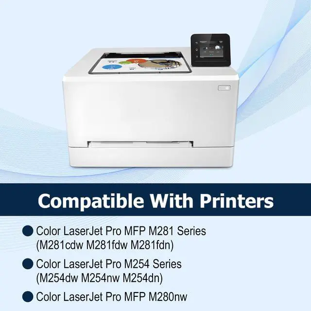 Alt view image 3 of 7 - 202A Black Toner Cartridge Replacement for HP 202A CF500A M254dw M281cdw | Works with HP Color Laserjet Pro M254dw; Color Laserjet Pro MFP M281cdw, M281fdw Printer Ink (2-pack)