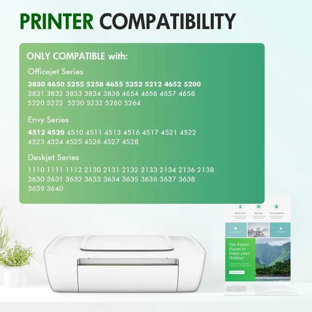 Alt view image 2 of 7 - 63 63XL Ink Cartridges Black and Color Combo Pack for HP 3830 4520 Printers | Replacement for Envy 4520 OfficeJet 3830 HP63XL for HP Envy 4512 OfficeJet 4650 5255 5258 5200 DeskJet 1112 Printer 2-Pack
