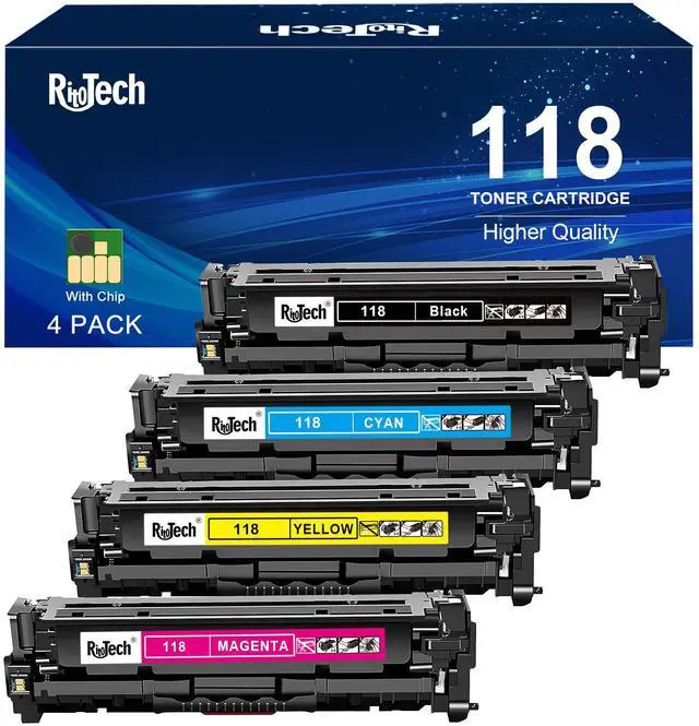 Main image of 118 Toner Cartridge Black Cyan Magenta Yellow - High-Yield Remanufactured Replacement for Canon 118 CRG118 for Color Imageclass MF8580Cdw MF8380Cdw MF8350Cdn MF726Cdw LBP622Cdw MF641Cw MF644,4 Pack