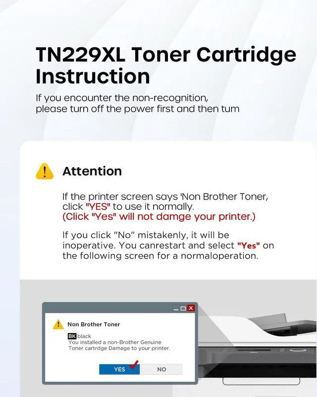 Alt view image 5 of 7 - TN229 TN229XL Toner Cartridges for Brother MFC-L3780CDW 5 Pack | TN 229XL Work With MFC-L3720CDW HL-L3220CDW HL-3280CDW HL-L3300CDW Printers High Yield 3,000 pages Black/2,300 pages Color