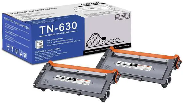 Main image of 2 Pack TN630 TN-630 Black Toner Cartridge Compatible TN630 Replacement for Brother tn630 HL-L2300D L2305W L2320D L2360DW MFC-L2680W L2685DW L2700DW L2705DW L2707DW L2740DW DCP-L2540DW L2520DW Printer
