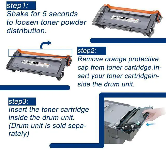 Alt view image 6 of 7 - 2 Pack TN630 TN-630 Black Toner Cartridge Compatible TN630 Replacement for Brother tn630 HL-L2300D L2305W L2320D L2360DW MFC-L2680W L2685DW L2700DW L2705DW L2707DW L2740DW DCP-L2540DW L2520DW Printer