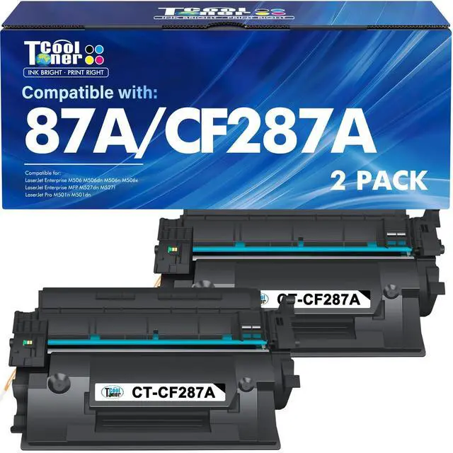 Main image of CF287A 87A Black Toner Cartridge CF287X 87X M506 Pro M501 | Compatible for HP LaserJet Enterprise Pro M501 M506 M506dn M506n M506x M501dn MFP M527f M527dn M527 Series Printer Ink 2 Pack
