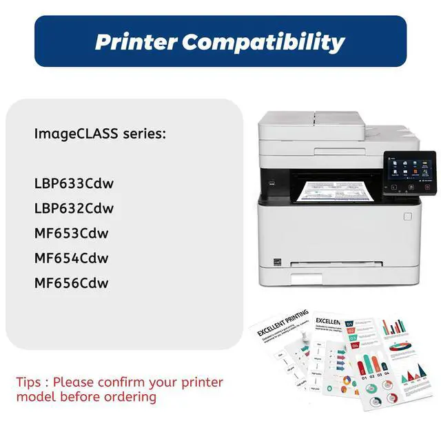 Alt view image 2 of 7 - 067 Toner Cartridge,for Canon 067 067H Black Cyan Yellow Magenta Replacement for imageCLASS MF654Cdw MF656Cdw MF650C MF653Cdw LBP633Cdw LBP632Cdw MF652Cw MF652Cdw Printer,4 Pack with Chip