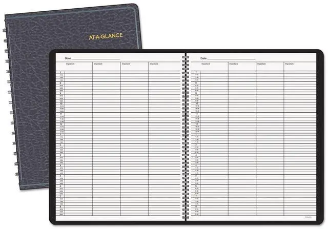 Main image of at-A-Glance 8031005 Four-Person Group Undated Daily Appointment Book, 8 1/2 x 10 7/8, Black