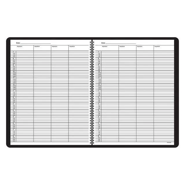 Alt view image 3 of 3 - 8031005 Four-Person Group Undated Daily Appointment Book, 8 1/2 x 10 7/8, Black