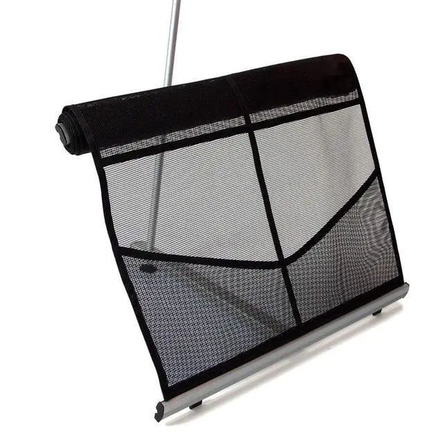 Alt view image 3 of 4 - Mesh Brochure Holder - 1.8ft x 4.6ft Portable Literature Stand with 4 Pockets & Carrying Bag, Collapsible Literature Rack For Businesses, Standing Brochure Holder, Vendor Booth Supplies