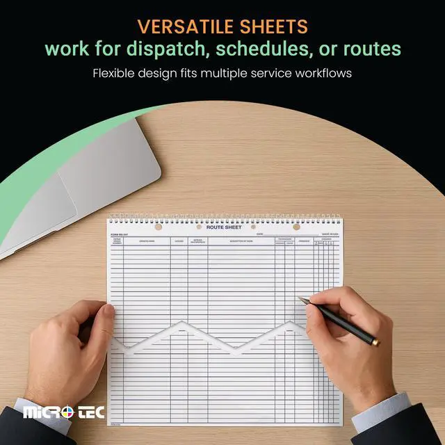 Alt view image 4 of 7 - Automotive Service Route Sheets Heavy-Duty Spiral Bound 12"x15" Daily Schedule & Appointment Planner Tag Stock with Blue Ink for Service Departments & Repair Shops 100 Sheets/Book (Book of 4)