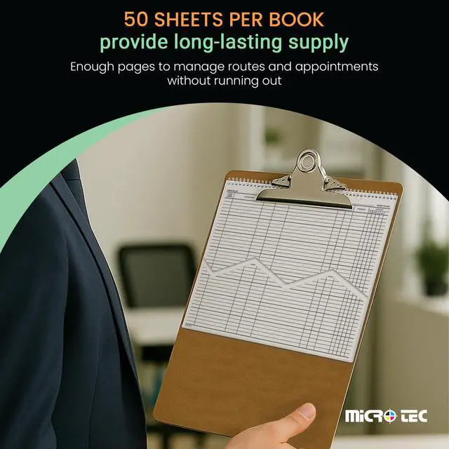 Alt view image 5 of 7 - Automotive Service Route Sheets Heavy-Duty Spiral Bound 12"x15" Daily Schedule & Appointment Planner Tag Stock with Blue Ink for Service Departments & Repair Shops 100 Sheets/Book (Book of 4)