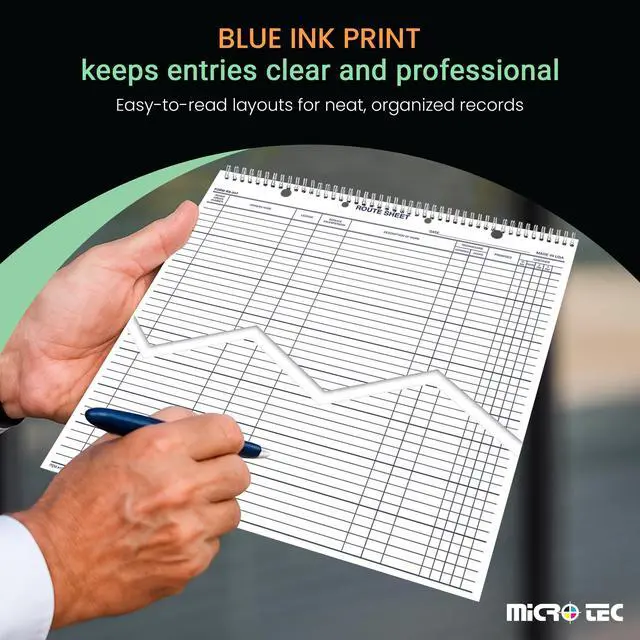 Alt view image 3 of 7 - Automotive Service Route Sheets Heavy-Duty Spiral Bound 12"x15" Daily Schedule & Appointment Planner Tag Stock with Blue Ink for Service Departments & Repair Shops 100 Sheets/Book (Book of 4)
