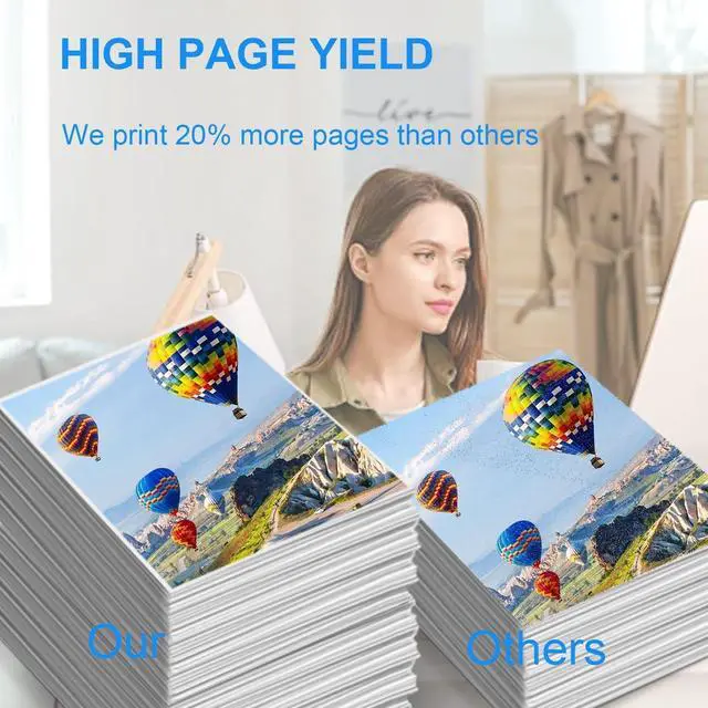 Alt view image 5 of 7 - 68XL Ink Cartridge High Yield Compatible for HP 68 Ink Cartridges Black/Color Combo Pack(2-Pack) Compatible for HP Envy 6155e, 6500e, 6552e, 6555e, 6558e, 6100e, 6152e Printer(1 Black, 1 Tri-Color)
