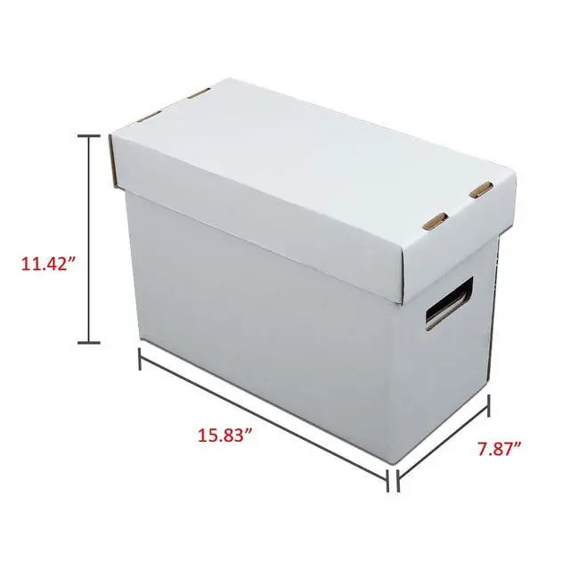 Alt view image 7 of 7 - 10 Pcs Comic Books Storage Boxes With Lids Short Holds 150-175 Stackable Durable Archive White Comic Book Storage