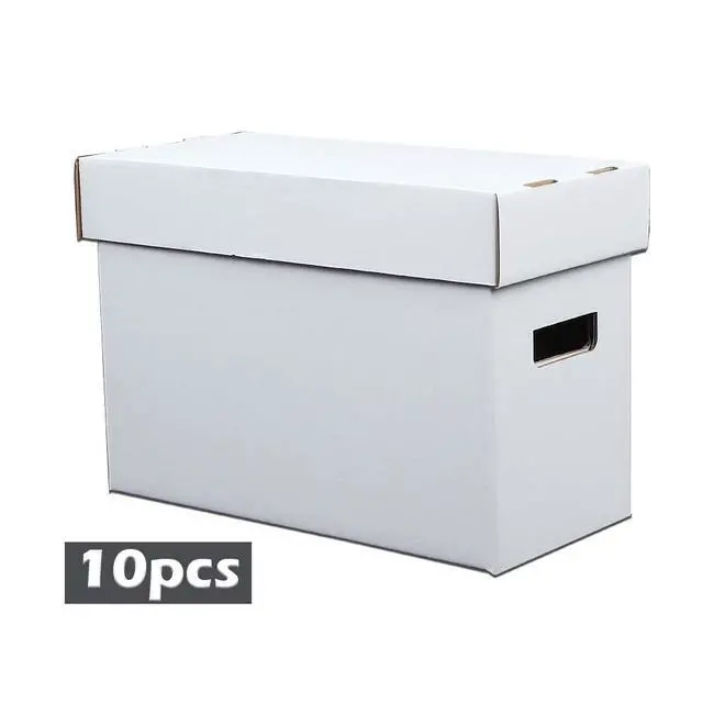 Alt view image 6 of 7 - Comic Books Storage Boxes 10 Boxes With Lids Short Holds 150-175 Stackable Durable Archive White Comic Book Storage