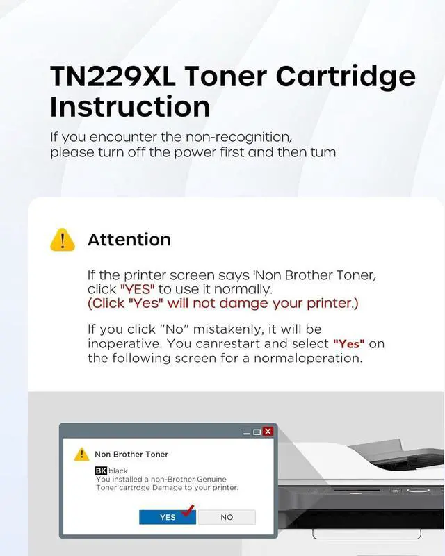Alt view image 6 of 7 - Compatible TN229XL Toner Cartridge Replacement for Brother TN229 XL TN 229XL TN229 Toner Work with Brother HL-L3220CDW MFC-L3720CDW HL-L3280CDW HL-L3300CDW MFC-L3780CDW Printer (BK/C/M/Y-4 Pack)
