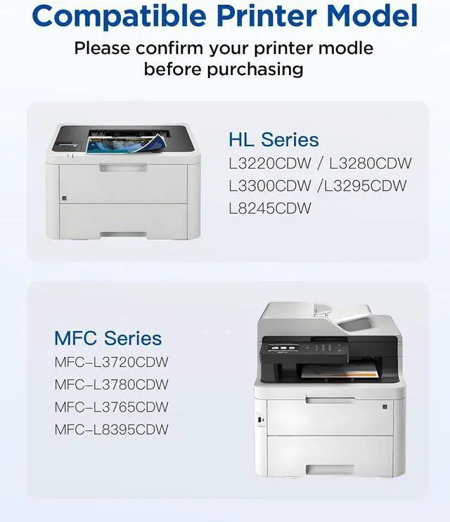 Alt view image 2 of 7 - Compatible TN229XL Toner Cartridge Replacement for Brother TN229 XL TN 229XL TN229 Toner Work with Brother HL-L3220CDW MFC-L3720CDW HL-L3280CDW HL-L3300CDW MFC-L3780CDW Printer (BK/C/M/Y-4 Pack)