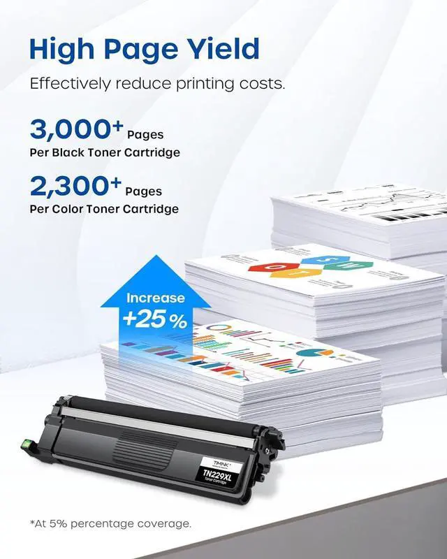 Alt view image 3 of 7 - Compatible TN229XL Toner Cartridge Replacement for Brother TN229 XL TN 229XL TN229 Toner Work with Brother HL-L3220CDW MFC-L3720CDW HL-L3280CDW HL-L3300CDW MFC-L3780CDW Printer (BK/C/M/Y-4 Pack)