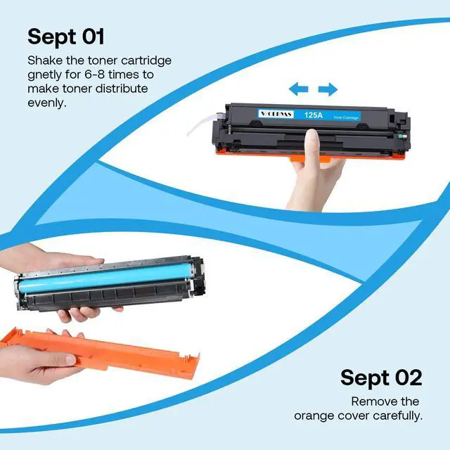 Alt view image 6 of 7 - 125A Toner Cartridge High Yield Compatible for HP 125A Color LaserJet CM1312 MFP CM1312nfi CP1515n CP1518ni CP1215 CP1515n Printer (4 Pack, Black, Cyan, Yellow, Magenta)