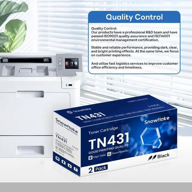 Alt view image 6 of 6 - TN431BK TN-431BK Black Toner Compatible TN431 TN-431 TN 431BK Black Toner Cartridge Replacement for Brother TN431 TN-431 TN431BK MFC-L8900CDW MFC-L8610CDW Toner Cartridge (2-Pack)