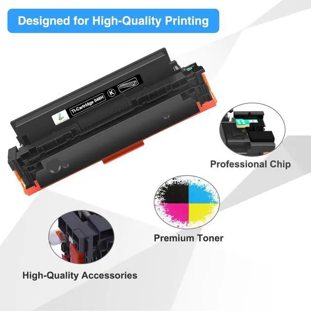 Alt view image 4 of 6 - 046 046H Toner Cartridge Set for Canon MF733cdw 046 CRG-046 High Yield | Compatible for Canon Color ImageCLASS MF733Cdw MF731Cdw MF735Cdw LBP654Cdw MF733 MF731 MF730C LBP650C Printer Ink (K/C/M/Y)