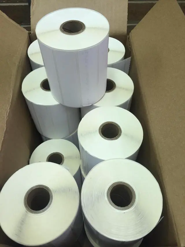 Alt view image 2 of 4 - 4" x 1" Direct Thermal Labels. 1,375 per Roll on 1" Cores. Compatible with Desk Top Zebra Printers. Brand Manufactured in The USA. (8 Rolls)