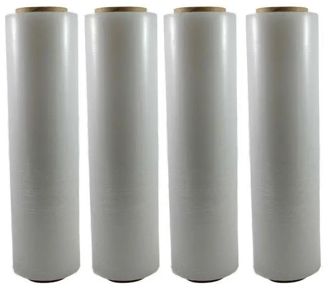 Main image of 18" x 1000 FT Roll - 85 Gauge Thick + Hybrid Technology, 4 Pack. Stretch Moving & Packing Wrap. Industrial Strength, Clear Plastic Pallet Shrink Film Ideal for Furniture, Boxes, Pallets