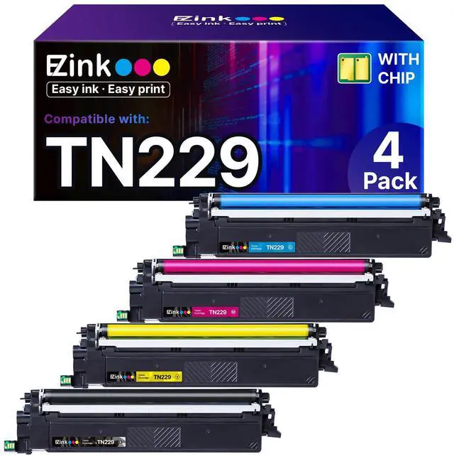 Main image of Compatible for Brother TN229 Toner Cartridges 4 Pack TN-229 TN 229 | For Brother MFC-L3780CDW HL-L3280CDW HL-L3220CDW MFC-L3720CDW MFC-L3765CDW HL-L3295CDW HL-L3300CDW Printer(B/C/M/Y-4 Pack)