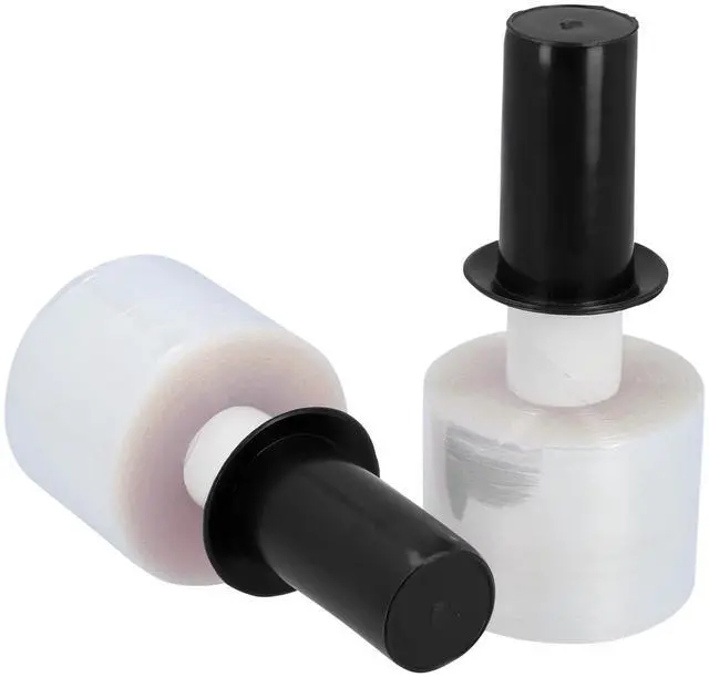 Main image of PSBM Mini Stretch Wrap with Extended Core Spinner Handles, 18 Rolls 3 Inch x 1000 Feet 80 Gauge Heavy Duty Industrial Strength Clear Shrink/Plastic Wrap for Moving, Packing, Shipping