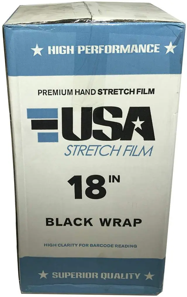 Alt view image 3 of 4 - Universal 4 pack Black 18 Inches X 1000 Tough Pallet Shrink Wrap, 80 Gauge Industrial Strength Plastic Film, Commercial Grade Strength Film, Moving & Stretch Packing Wrap, For Furniture, Boxes, Pallet
