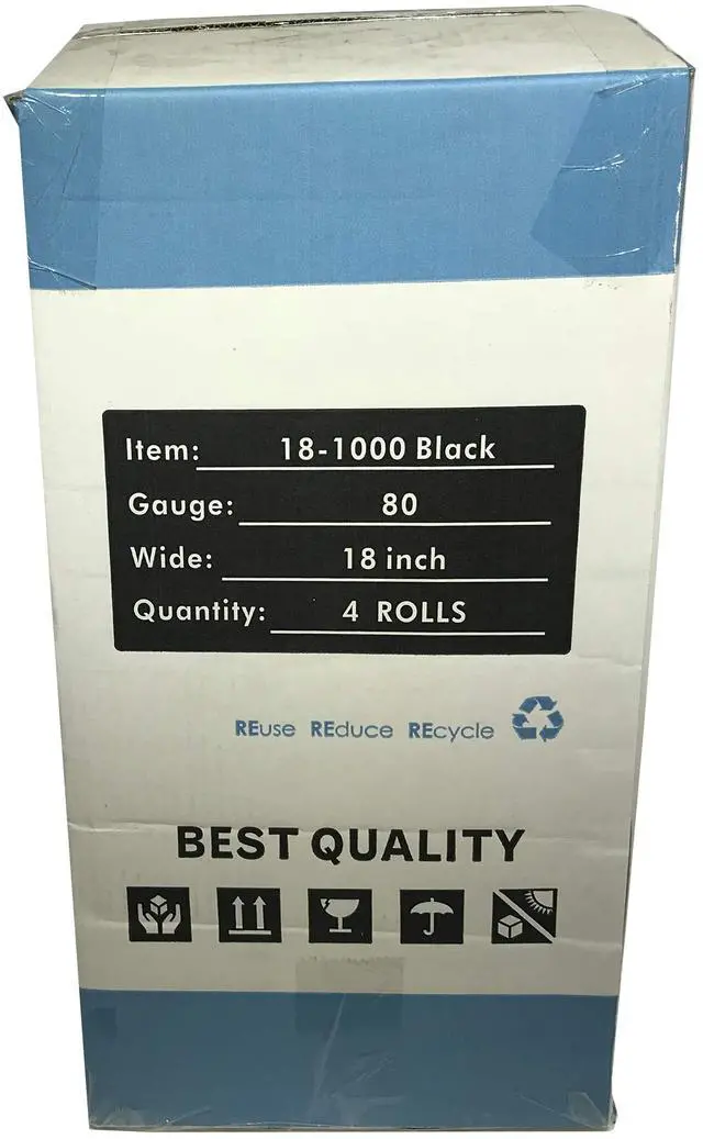 Alt view image 4 of 4 - Universal 4 pack Black 18 Inches X 1000 Tough Pallet Shrink Wrap, 80 Gauge Industrial Strength Plastic Film, Commercial Grade Strength Film, Moving & Stretch Packing Wrap, For Furniture, Boxes, Pallet