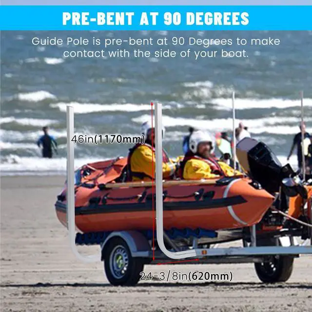 Alt view image 6 of 7 - 46" Boat Trailer Square Guide On Poles Aluminum Rustproof 1 1/2" Tubing Square for Ski Boats, Fishing Boats, Sailboat Trailers