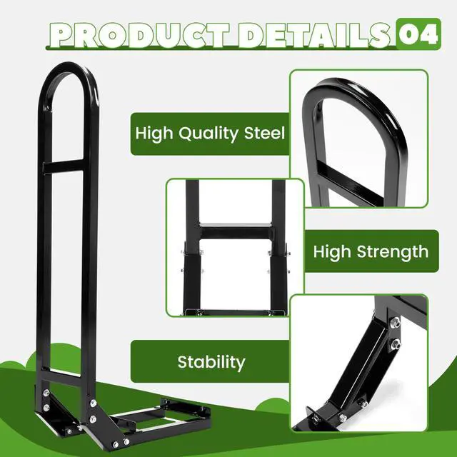 Alt view image 5 of 7 - Rear Safety Grab Bar Compatible with Yamaha Club Car EZGO Golf Cart Heavy Duty Rear Seat Hand Rail Grab Bar Black