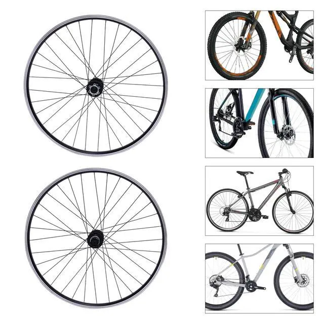 Alt view image 4 of 7 - 27.5 Inch Mountain Bike Wheelset, Aluminum Alloy Rim & 45# Steel Spokes, Dual 6-Hole Disc Brake, Quick Release Front Rear Wheels, Fit 100mm Front 135mm Rear Fork, 7-12 Speed Cassette