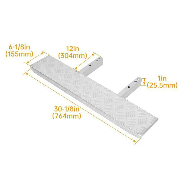 Alt view image 5 of 7 - Boat Trailer Step 6" X 30" Boat Trailer Ladder Aluminium Suitable | for Trailer Frames Up to 3" X 4" Silvery