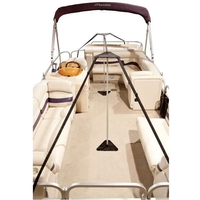 Alt view image 2 of 4 - Pontoon Boat Cover Support Pole, Adjustable Telescoping Height | Prevents water pooling and sagging, plastic base cap prevents scratching, positions under furniture, durable build