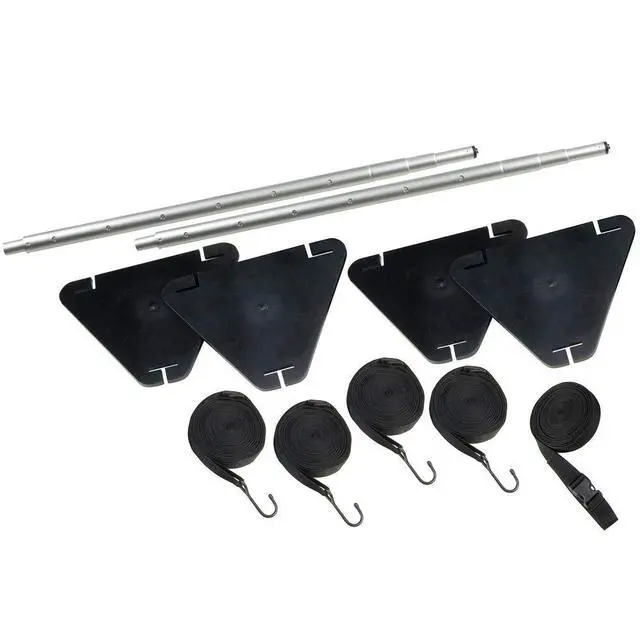 Alt view image 3 of 4 - Pontoon Boat Cover Support Pole, Adjustable Telescoping Height | Prevents water pooling and sagging, plastic base cap prevents scratching, positions under furniture, durable build