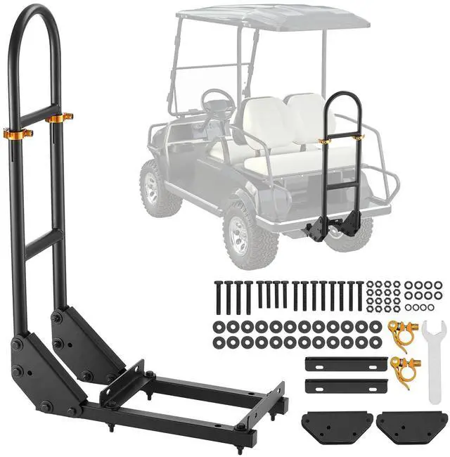 Main image of Golf Cart Rear Seat Grab Bar, Compatible with Yamaha Club Car EZGO, Most Golf Carts with Metal Footplates, No Modification Needed, 27.5 to 33.5 Inch Height Adjustable