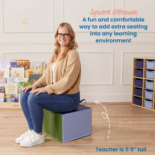 Alt view image 4 of 7 - SoftZone Adult Cozy Cube Seat with Handle, Classroom Furniture, Earthtone