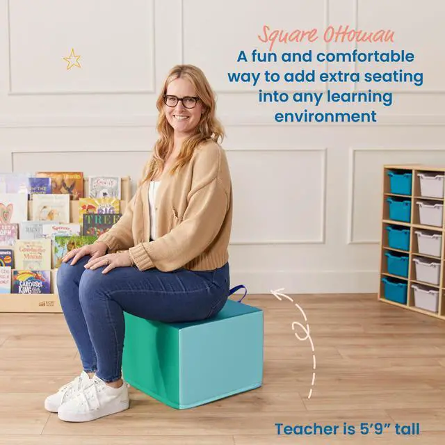 Alt view image 4 of 7 - SoftZone Adult Cozy Cube Seat with Handle, Classroom Furniture, Contemporary