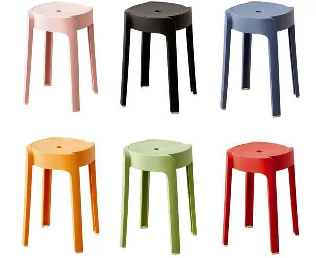 Main image of 6Pcs Plastic Stool Stackable, Portable Round Nesting Stools 330lbs Load Bearing Backless Bar Stool Seating for Home Classroom Outdoor