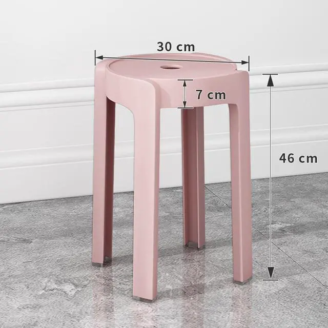 Alt view image 4 of 7 - 6Pcs Plastic Stool Stackable, Portable Round Nesting Stools 330lbs Load Bearing Backless Bar Stool Seating for Home Classroom Outdoor