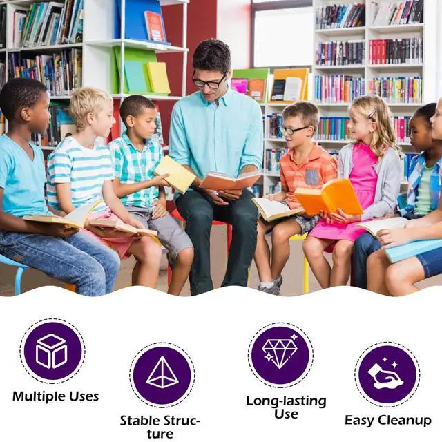 Alt view image 4 of 7 - Stackable Stools Set of 6, 17.5in Portable Stacking Bar Stool Black Classroom Stools with Iron Legs Round Nesting Chairs Flexible Seating for Home Office School