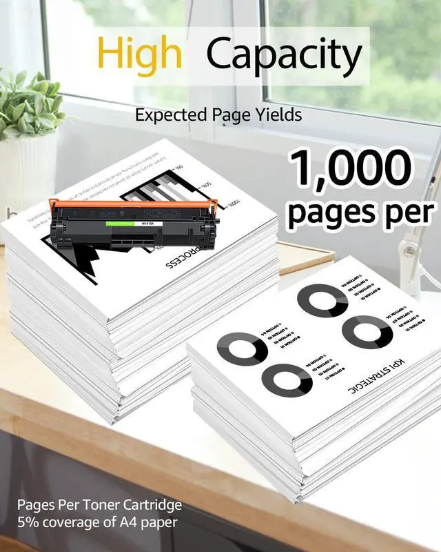Alt view image 4 of 7 - Compatible 141A W1410A Toner Cartridge for HP M140w M110w | Black 141A toner, 4-pack with chip. For HP Laser Jet MFP M140w & M110w. High page yield